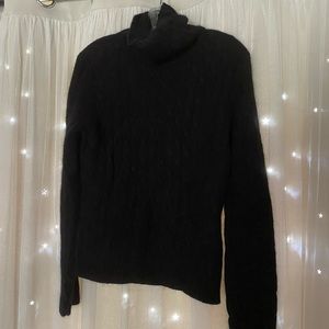 Black Jones NY Cable Knit Turtle Neck Sweater